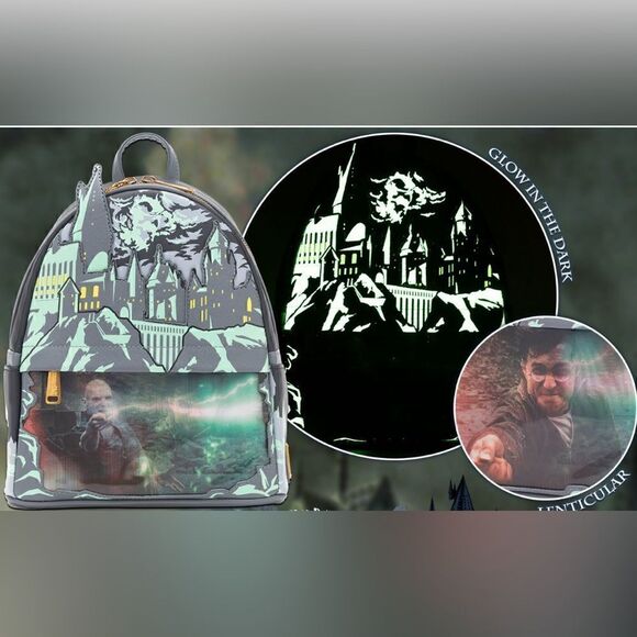 🪄🪄 Loungefly Harry Potter Glow in the Dark Battle of Hogwarts Lenticular - Picture 2 of 9